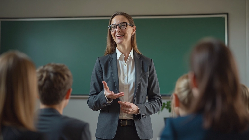 Docent Nederlands toont medeklinkerarticulatie aan groep beginners in klaslokaal, interactief lesmoment