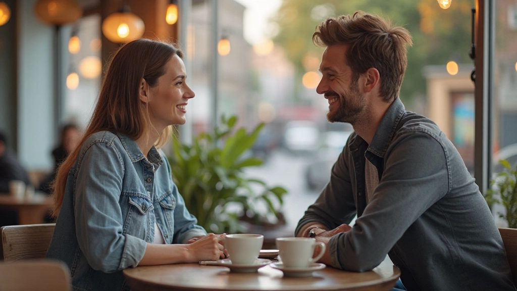 Twee studenten zitten samen en oefenen Nederlands conversatie in café